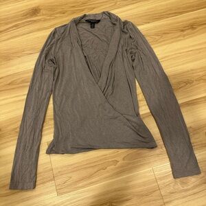 Banana Republic front-cross long sleeve, size sx, grey